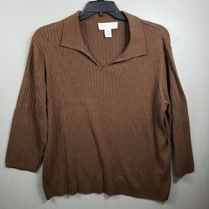 Maggie Mcnaughton Women's size 2X brown sweater pullover made in Russia